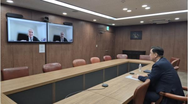 중동평화 정부대표, 유엔 사무총장 중동특사 화상 면담 기사 이미지